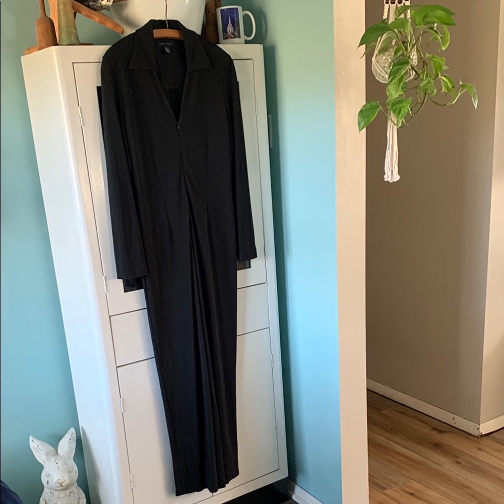 Anne Klein II sz 12 Elegant Black Jumpsuit vintage euc